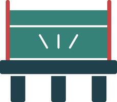 Trampoline Glyph Multi Color Icon vector