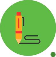 Pen Flat Shadow Icon vector