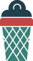 Ice Cream Cone Glyph Multi Color Icon vector