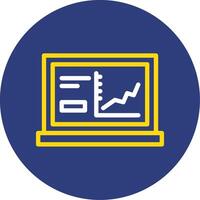 Line Chart Dual Line Circle Icon vector