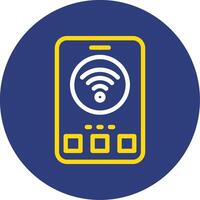 Wi-Fi Dual Line Circle Icon vector