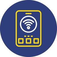 Wi-Fi Dual Line Circle Icon vector