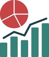 Chart Glyph Multi Color Icon vector