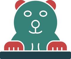 Polar Bear Glyph Multi Color Icon vector