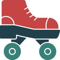 Roller Skate Glyph Multi Color Icon vector