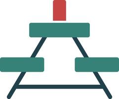 Picnic Table Glyph Multi Color Icon vector
