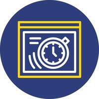 Alarm Clock Dual Line Circle Icon vector