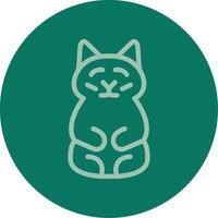 Prosperity Cat Line Multi color Icon vector