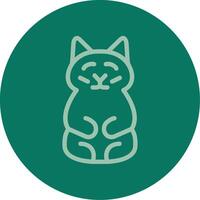 prosperidad gato línea multi color icono vector