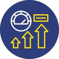 Rev Up Reach Dual Line Circle Icon vector