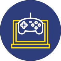 Game Controller Dual Line Circle Icon vector