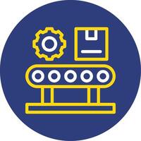 Assembly Line Dual Line Circle Icon vector