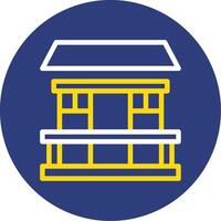 Balcony Dual Line Circle Icon vector