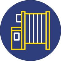 Factory Gate Dual Line Circle Icon vector