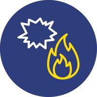 Blaze Burst Dual Line Circle Icon vector