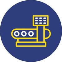 Machine Settings Dual Line Circle Icon vector