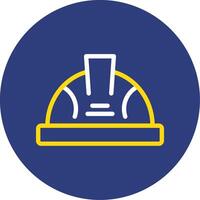 Hard Hat Dual Line Circle Icon vector