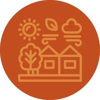 Village Line Multi color Icon vector