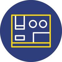 Packing Box Dual Line Circle Icon vector