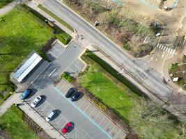 High Angle View of Central Hatfield City of England, Great Britain. March 9th, 2024 photo