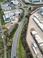 High Angle View of Central Hatfield City Hertfordshire of England, Great Britain. March 9th, 2024 photo