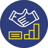 Handshake Dual Line Circle Icon vector