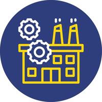 Industry Gear Dual Line Circle Icon vector