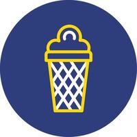 Ice Cream Cone Dual Line Circle Icon vector