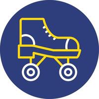 Roller Skate Dual Line Circle Icon vector