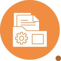 Data Management Glyph Shadow Icon vector