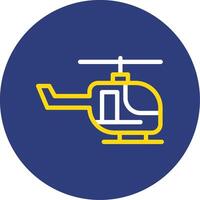 Helicopter Dual Line Circle Icon vector