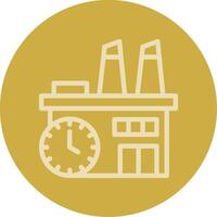 Factory Clock Line Multi color Icon vector