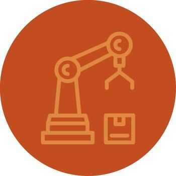 Robot Assembly Line Multi color Icon vector