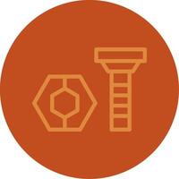Nut and Bolt Line Multi color Icon vector
