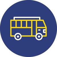 Bus Dual Line Circle Icon vector