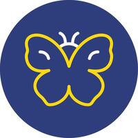 Butterfly Dual Line Circle Icon vector