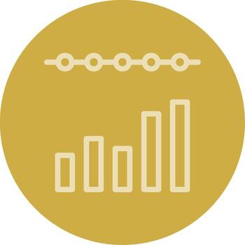 Bar Chart Line Multi color Icon vector