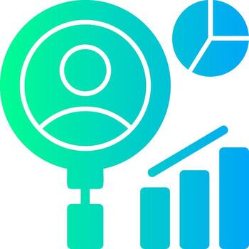 reclutamiento analítica sólido multi degradado icono vector