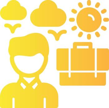 Remote Work Solid Multi Gradient Icon vector