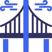 puente sólido dos color icono vector