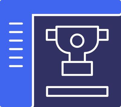 trofeo sólido dos color icono vector