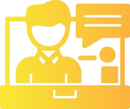 Video Interview Solid Multi Gradient Icon vector