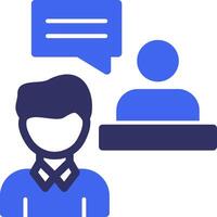 In-Person Interview Solid Two Color Icon vector