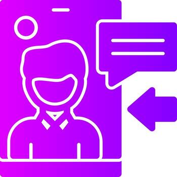 teléfono entrevista sólido multi degradado icono vector