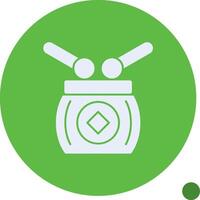 Drum Glyph Shadow Icon vector