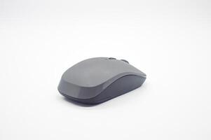 side view of a wireless mouse isolated on a white background photo
