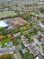 Aerial View of Residential District and Real Estate Homes at Hemel Hempstead City of England UK. November 5th, 2023 photo