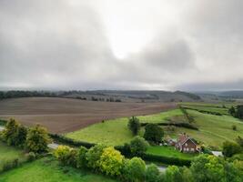 High Angle View of British Countryside Landscape at Hitchin City of England UK photo