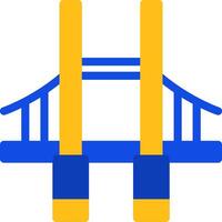 Bridge Flat Two color Icon vector
