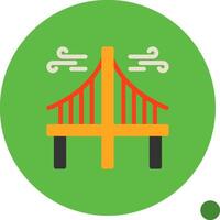 puente plano sombra icono vector